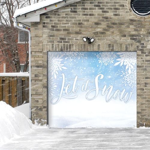 Let it Snow Christmas Double Car Garage Door Banner