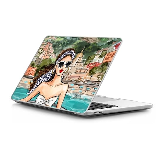 Casetify Amalfi Coast Fashion Illustration MacBook Case