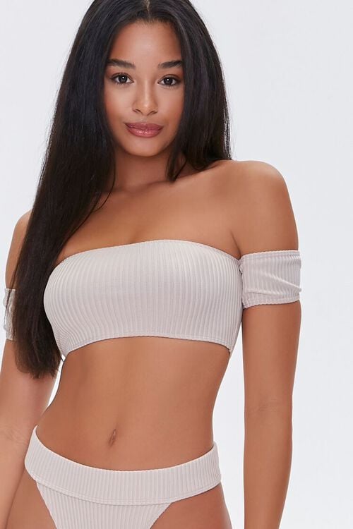 Forever21 Ribbed Off-the-Shoulder Bikini Top