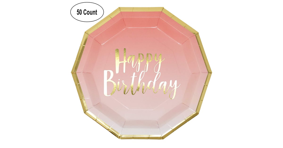 Pink And Gold Birthday Party Plates Whoa Amazon S Got Gorgeous