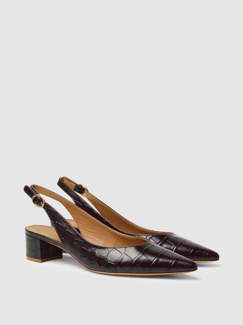 Mansur Gavriel Croc-Effect Slingback Leather Pumps