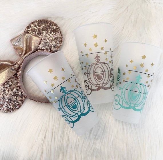 Cinderella Carriage Personalized Iced Coffee Cup