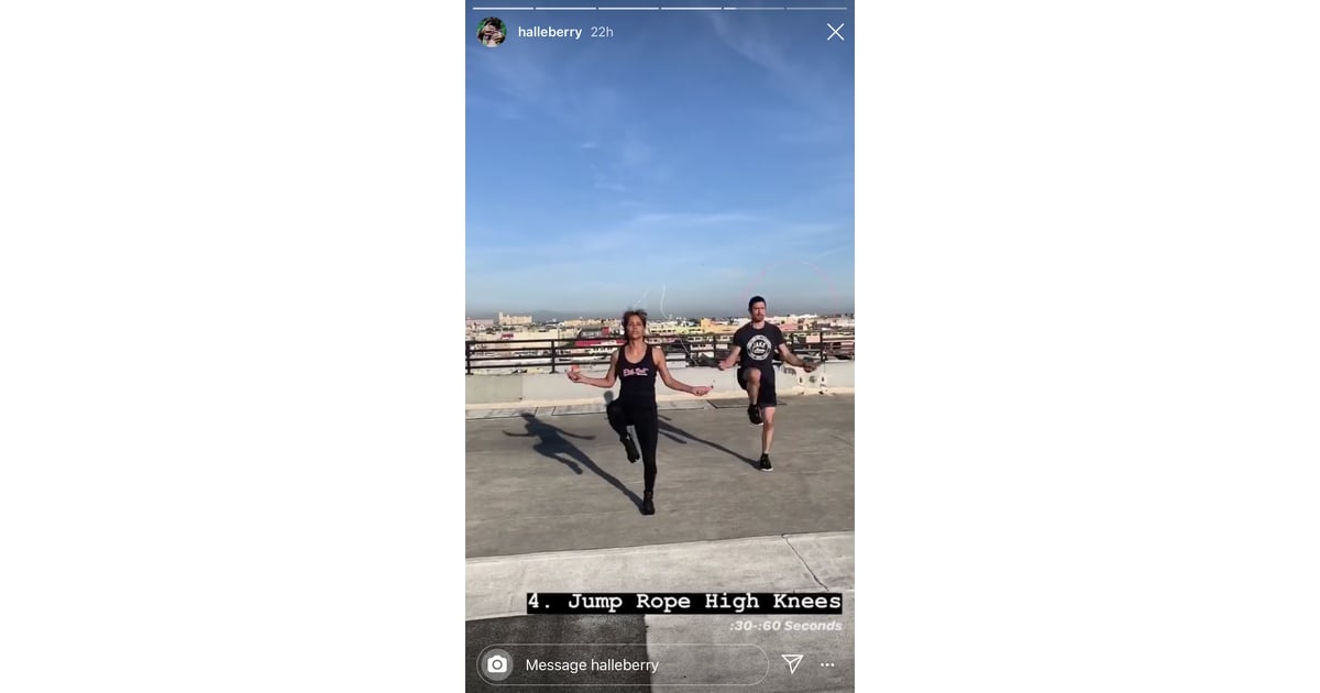 Jump Rope High Knees Halle Berry's 5Move MMAInspired Cardio Workout