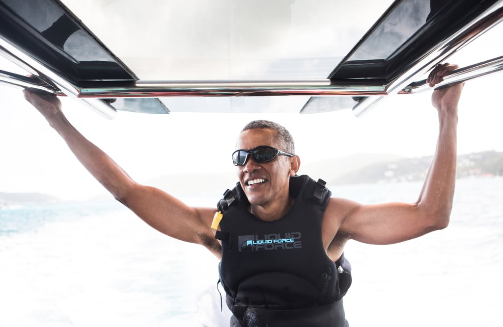 Barack Obama Kitesurfing in the Caribbean 2017 Pictures