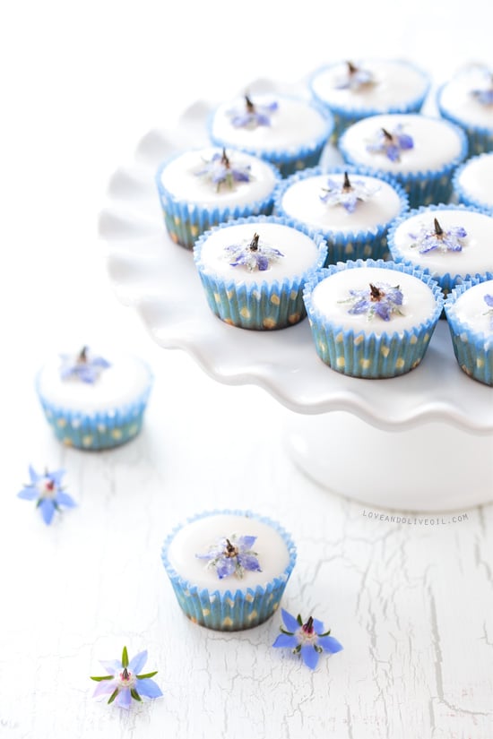 Almond Fairy Cakes With Candied Borage Flowers
