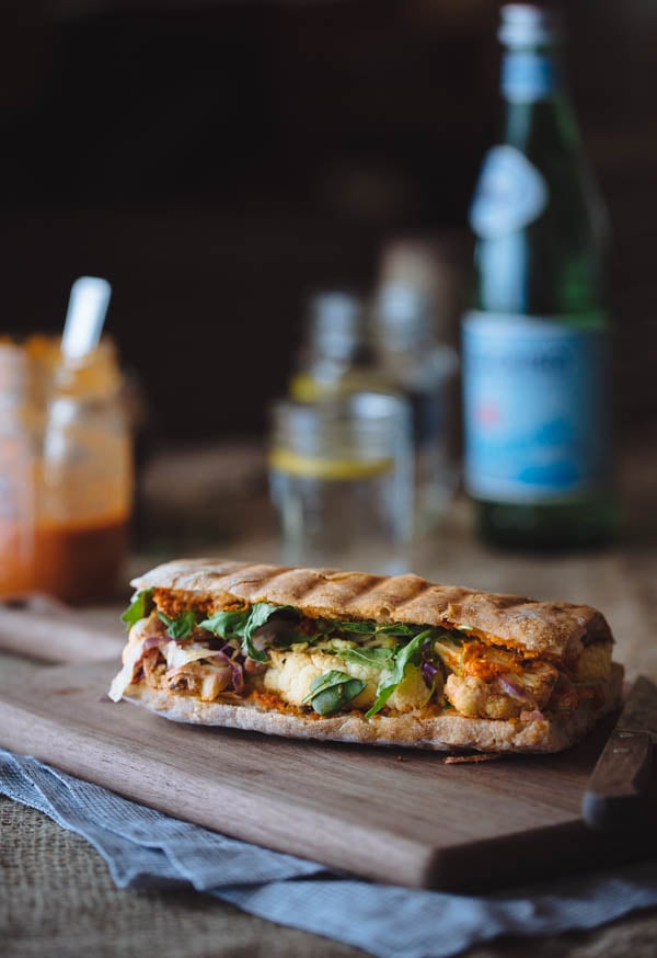 Cauliflower Steak Sandwich With Romesco Sauce Vegetarian Sandwich