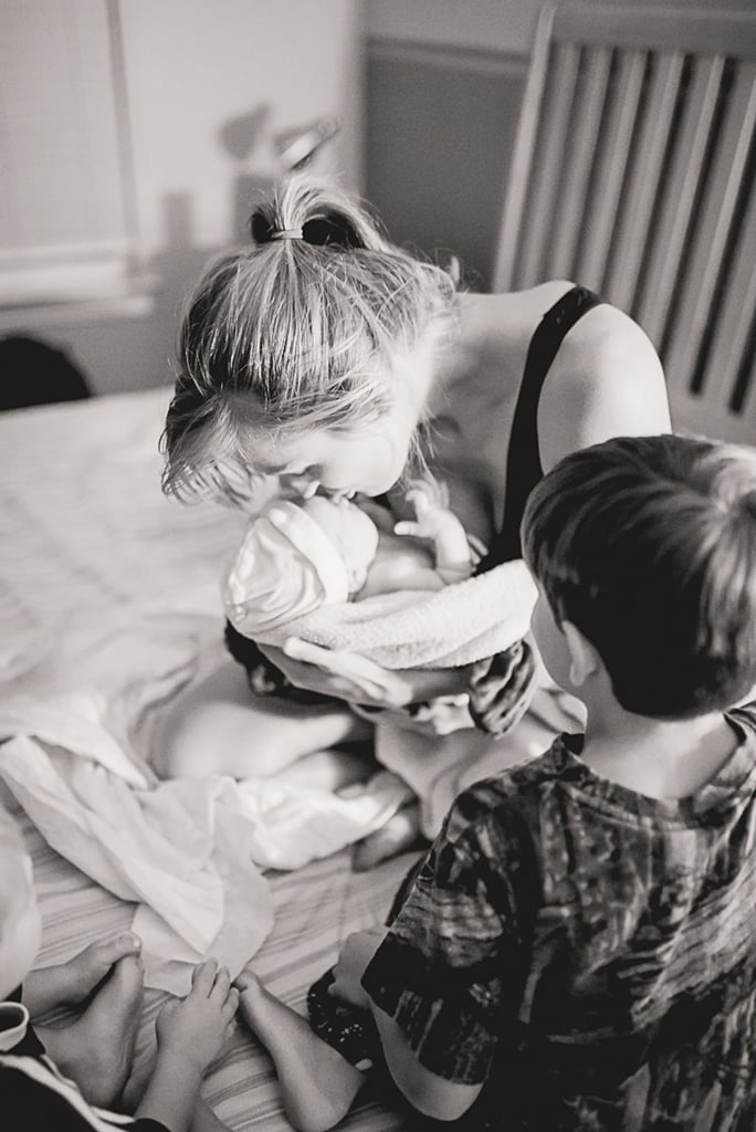 Black and White Photos of a Home Birth
