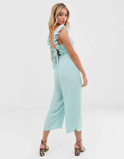 ASOS Design Frill Strappy Jumpsuit