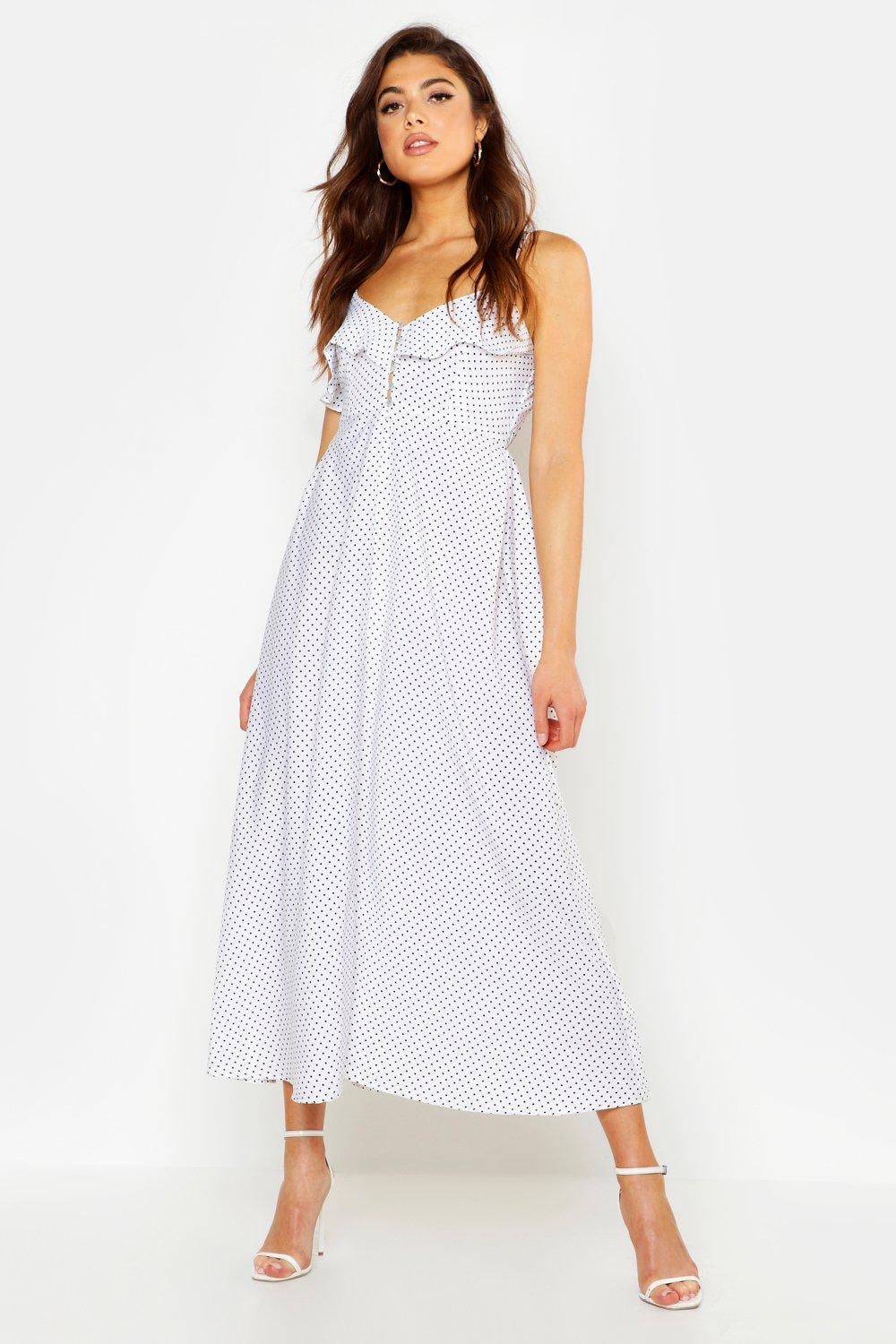 boohoo polka dot maxi dress