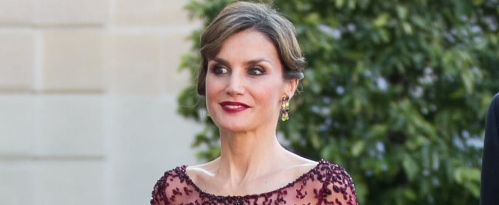 Queen Letizia Burgundy Dress