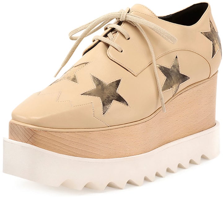 Stella McCartney Elyse Faux-Leather Star Creeper, Nude/Gold ($1,080)