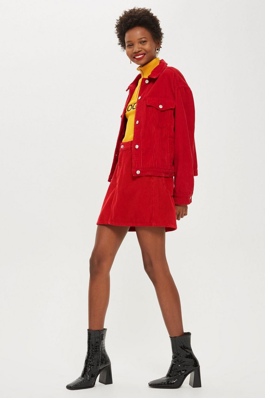 Red corduroy jacket topshop shop