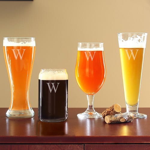 Personalized 4-Piece Specialty Beer Glass Set