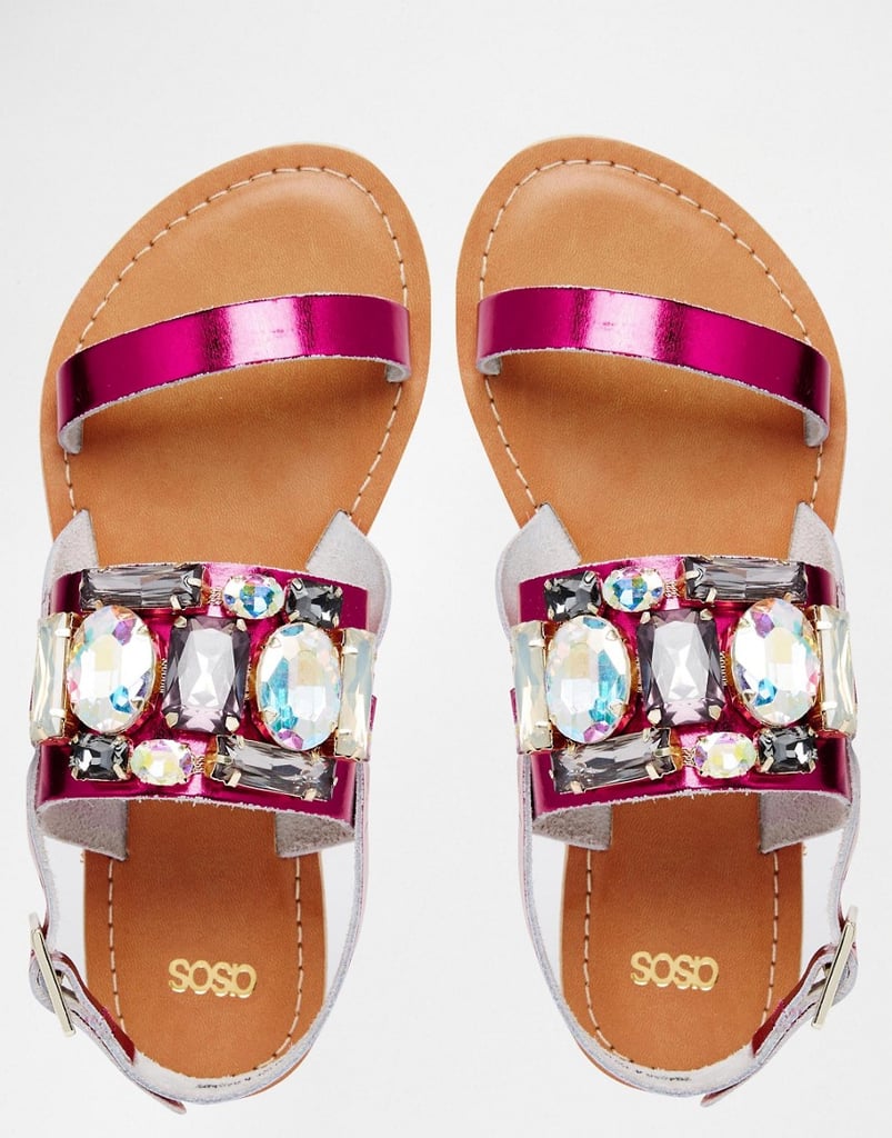 ASOS Flash Wide Fit Embellished Flat Sandals ($41)