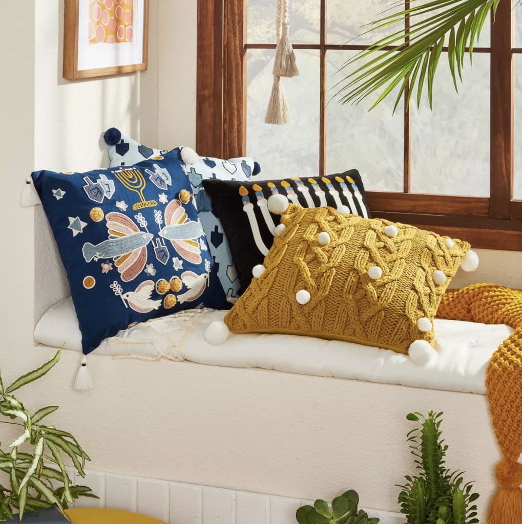 A Cozy Pillow: Opalhouse designed with Jungalow Embroidered Hanukkah Square Throw Pillow