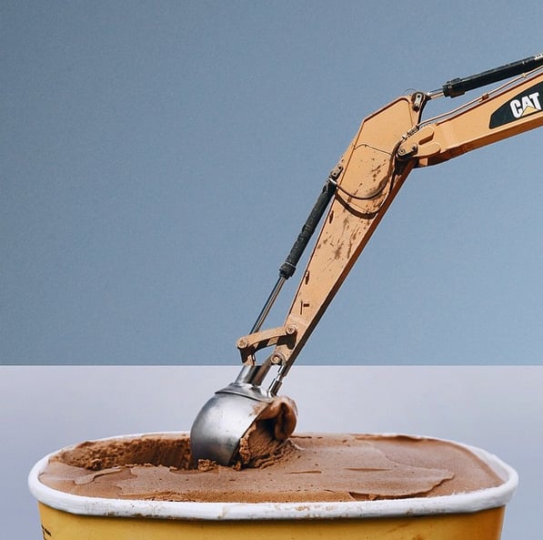Excavator + Ice Cream Scoop