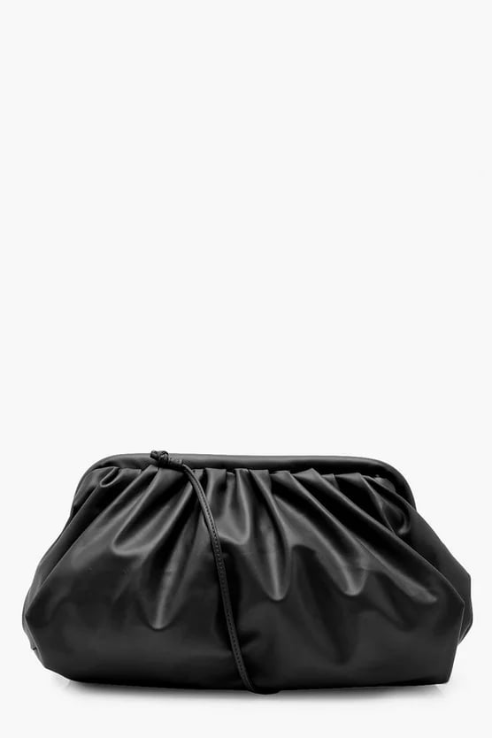 Boohoo Slouchy Oversized PU Clutch & Strap Bag