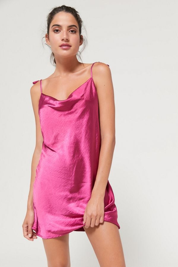 Motel Camara Satin Tie-Shoulder Slip Dress