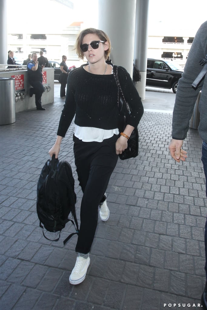 Kristen Stewart caught a flight at LAX on Sunday. | Celebrity Pictures
