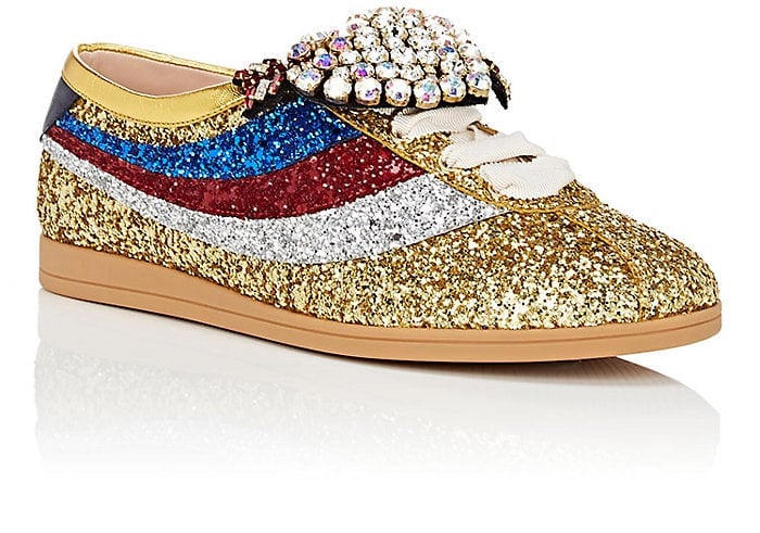 gucci gold glitter shoes