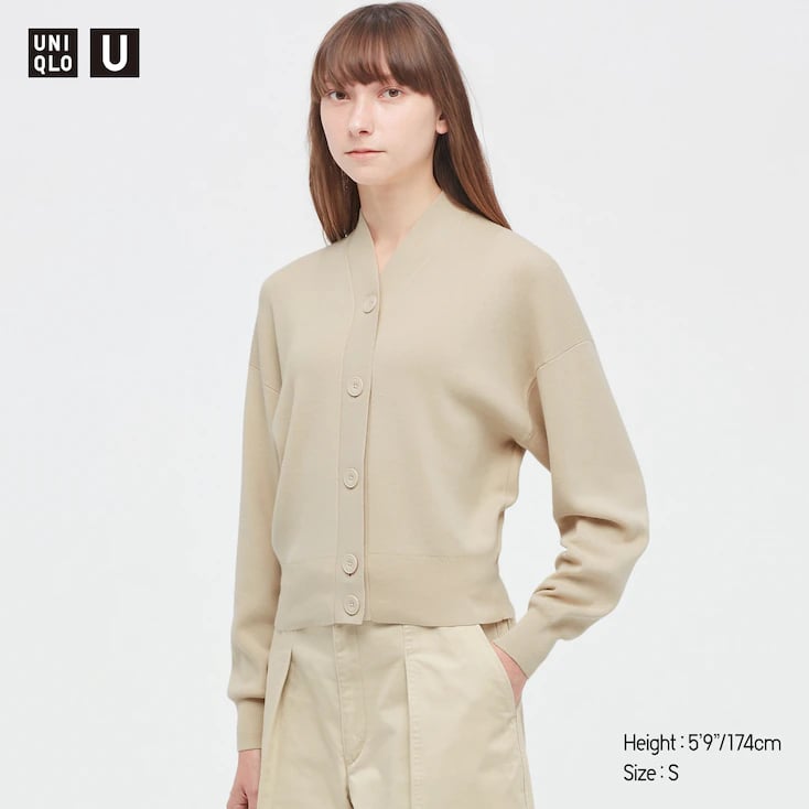 A Cardigan: Uniqlo U Full Needle Long-Sleeve Short Cardigan