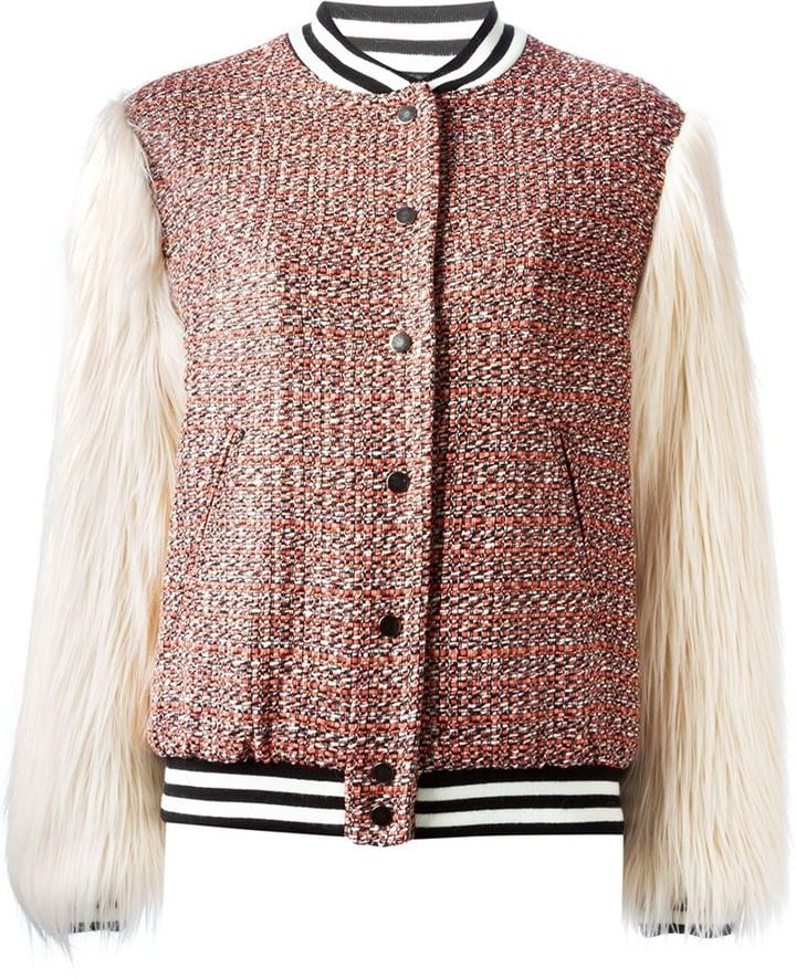 MSGM Panelled Varsity Bomber Jacket