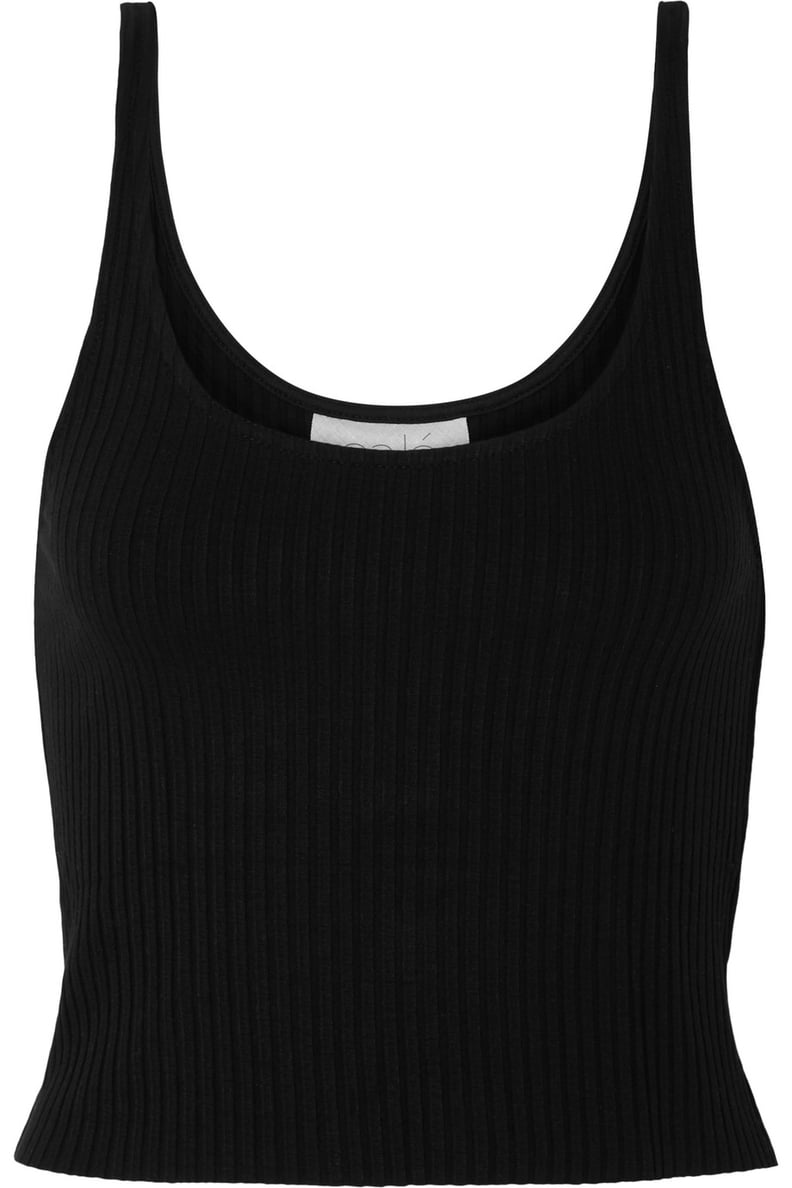 Calé Gigi Cropped Ribbed Stretch-Knit Tank