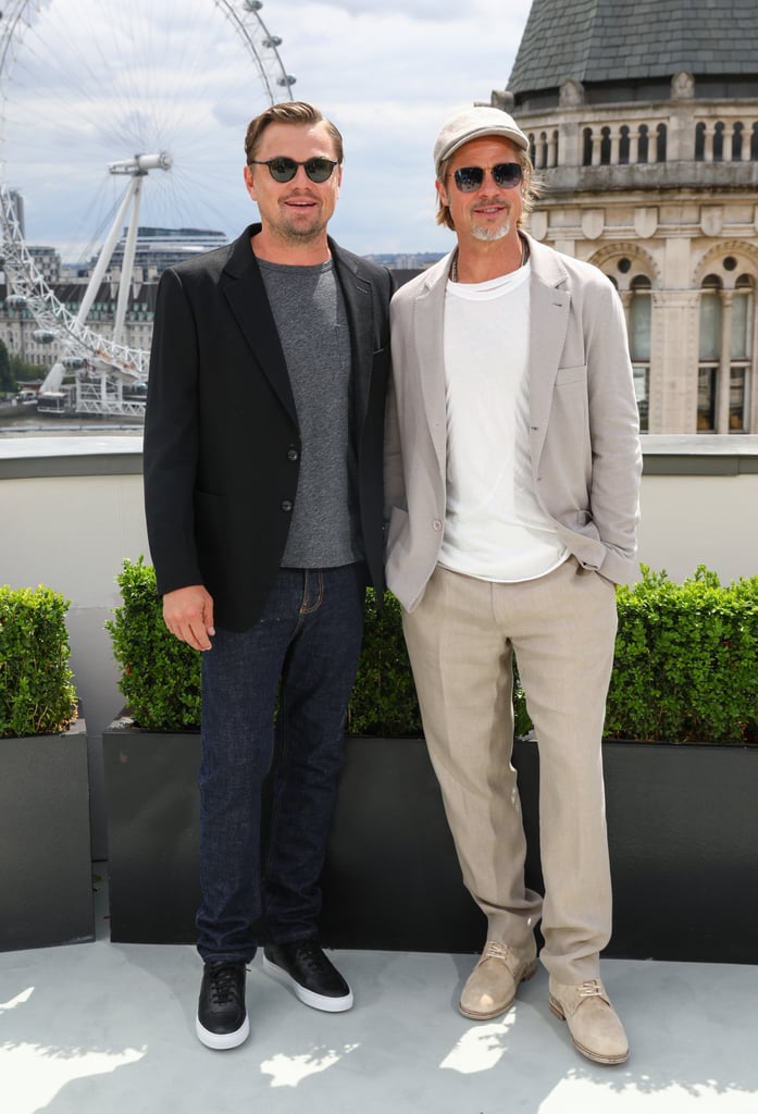 Leonardo DiCaprio and Brad Pitt at the London photocall of Once Upon a Time in Hollywood.