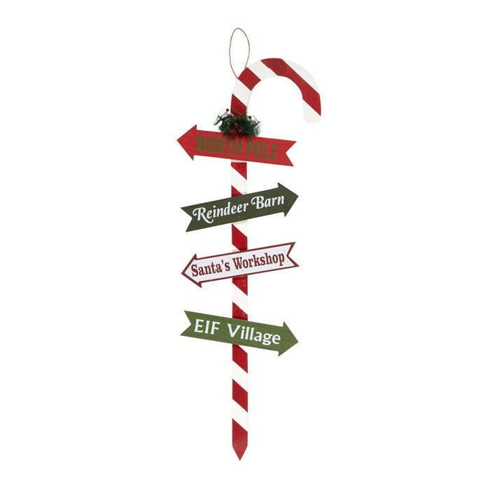 40" "North Pole" Candy Cane Wall Decor