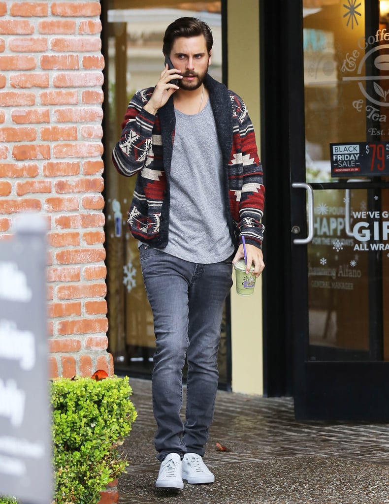 Scott Disick grabbed a beverage in Calabasas, CA, on Sunday.