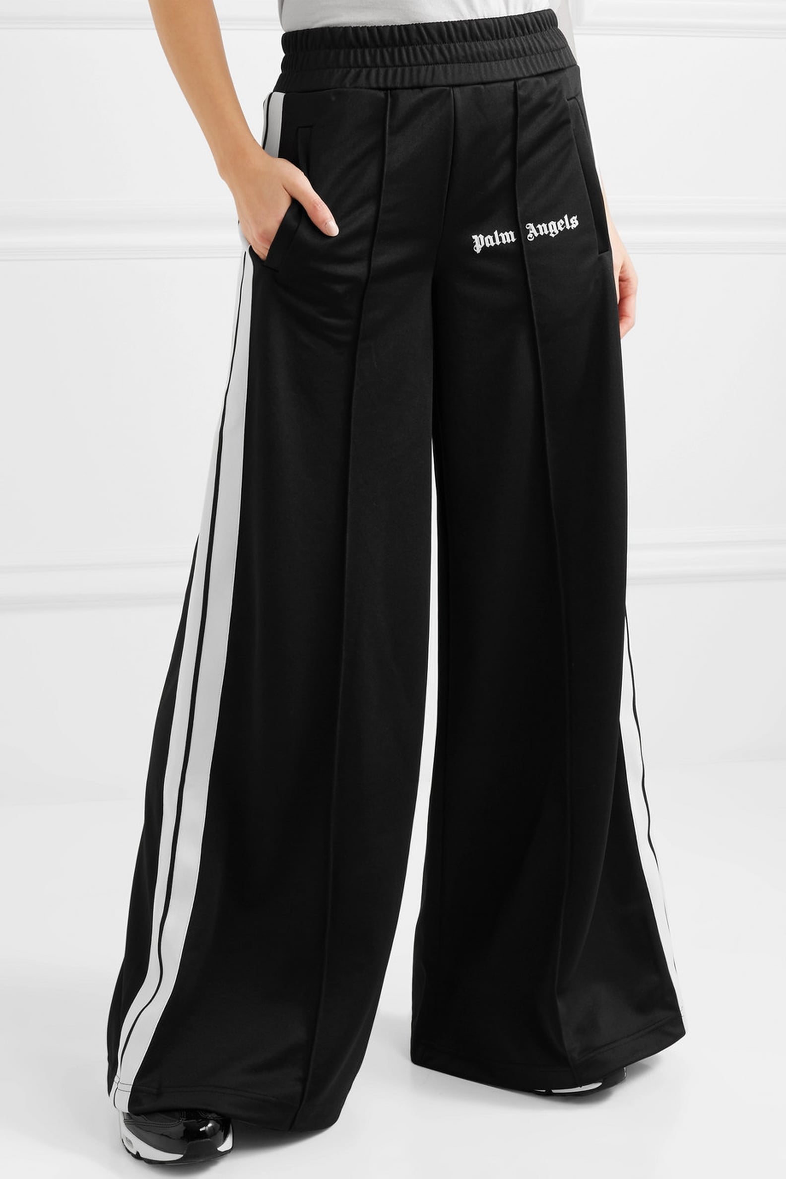 Ashley Graham Green Crop Top and Track Pants | POPSUGAR Fashion