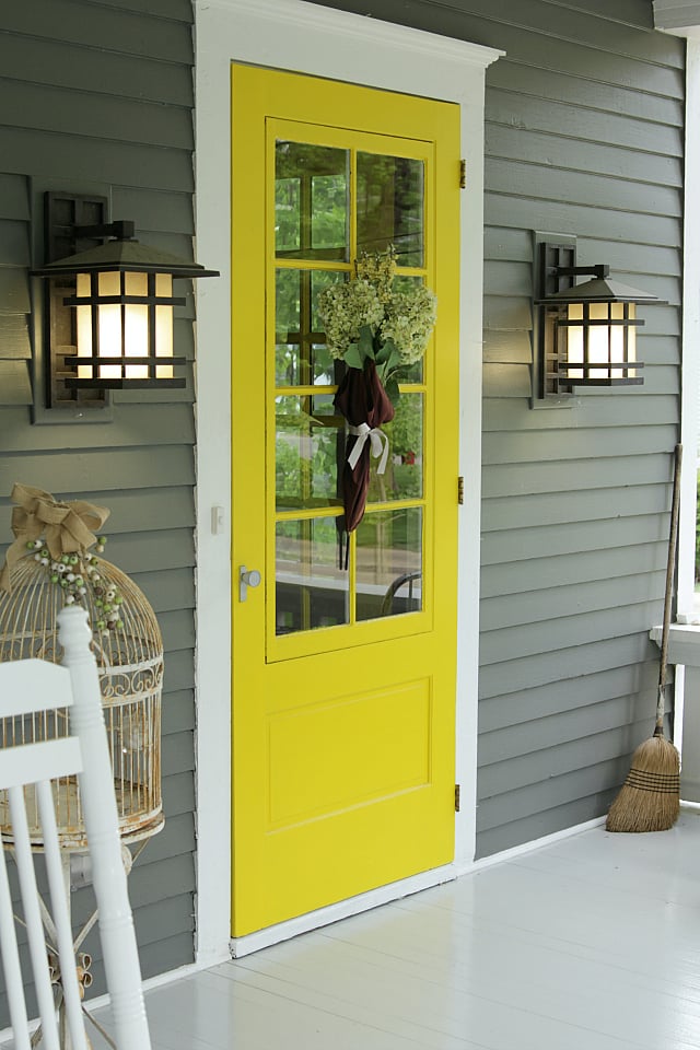 Nothing is more welcoming to guests than a cheerful entryway, so a Hufflepuff-yellow front door is a great choice for members of this house.