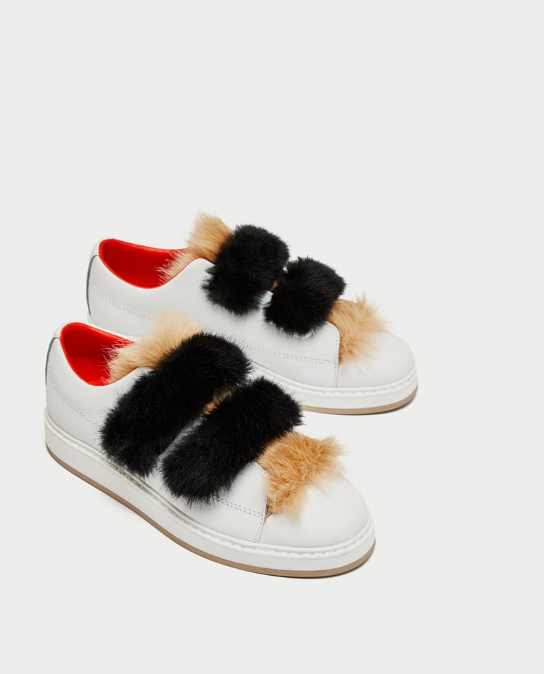 Zara Sneaker With Faux Fur