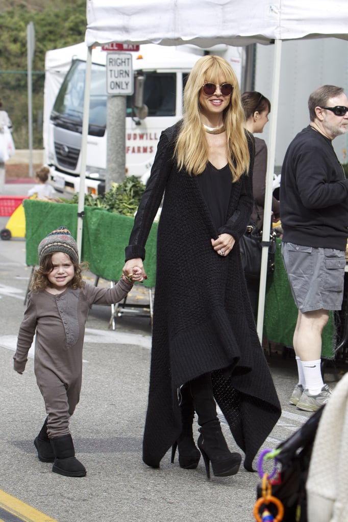 Rachel Zoe held hands with her son Skyler at the farmers market in LA on Sunday.