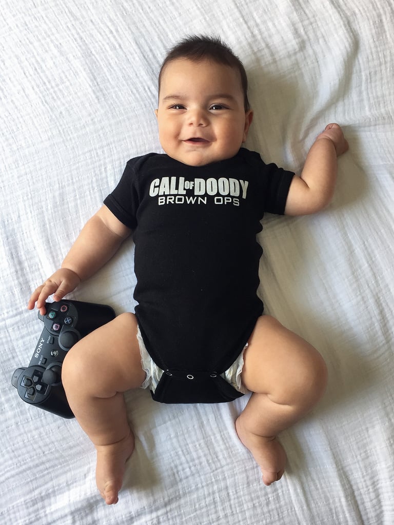 Mom's Weekly Photo Shoot of Punny Onesies
