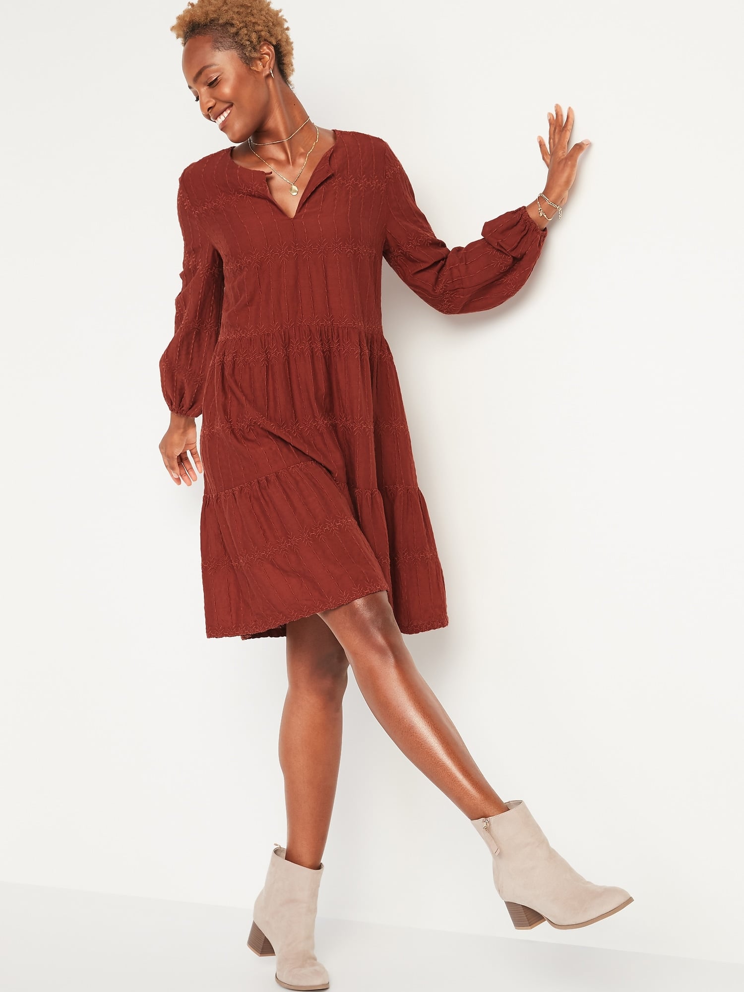 Embroidered Tiered Hem Swing Dress Old Navy Has So Many Good