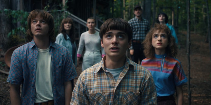 STRANGER THINGS. (L to R) Charlie Heaton as Jonathan Byers, Winona Ryder as Joyce Byers, Millie Bobby Brown as Eleven, Noah Schnapp as Will Byers, David Harbour as Jim Hopper, Natalia Dyer as Nancy Wheeler, and Finn Wolfhard as Mike Wheeler in STRANGER TH