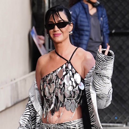 Katy Perry's Zebra Blazer and Skirt on Jimmy Kimmel Live