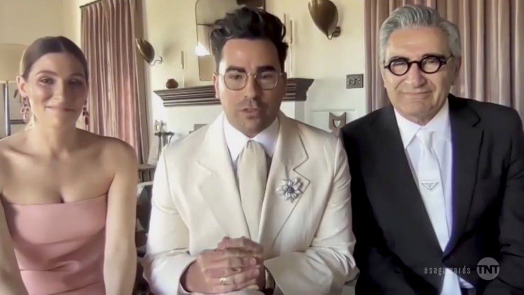 Dan Levy in The Row Cream Suit at 2021 SAG Awards