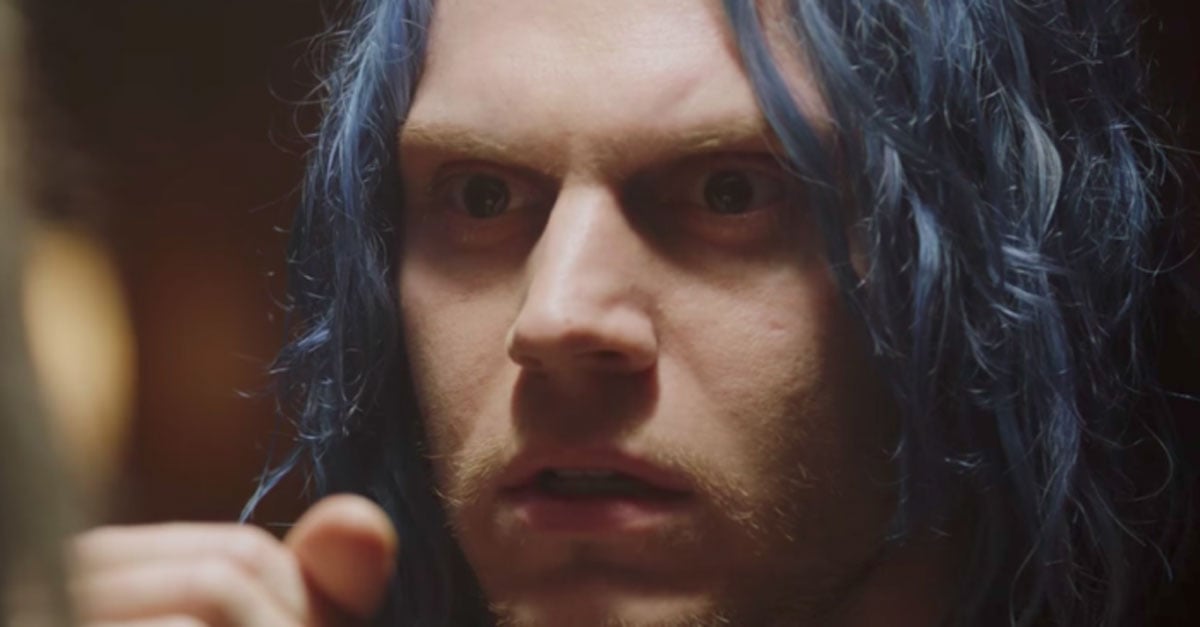 evan peters hair blue