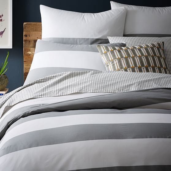 West Elm Mod Stripe Duvet Cover Shams 16 Gray Bedroom Ideas