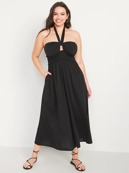 A Halter Dress: Old Navy Fit & Flare Smocked Twist-Front Halter Maxi Dress