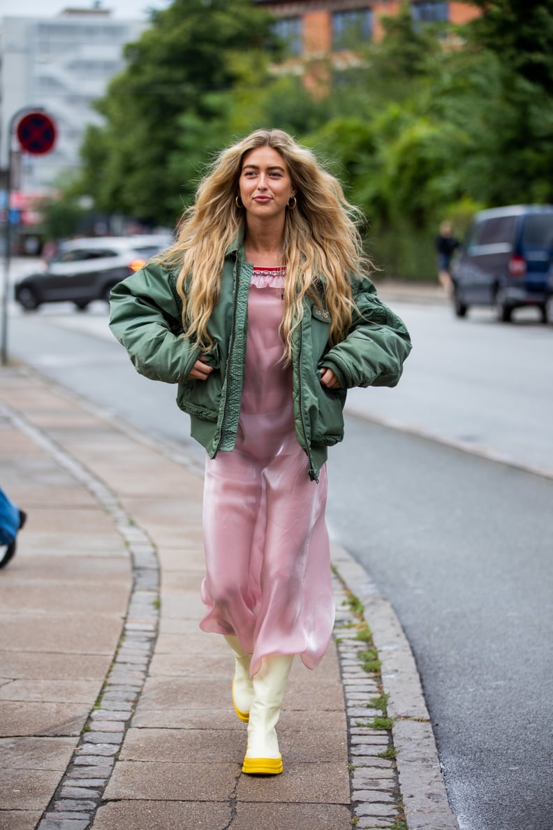 A Silk Dress, Boots, and a Padded Jacket