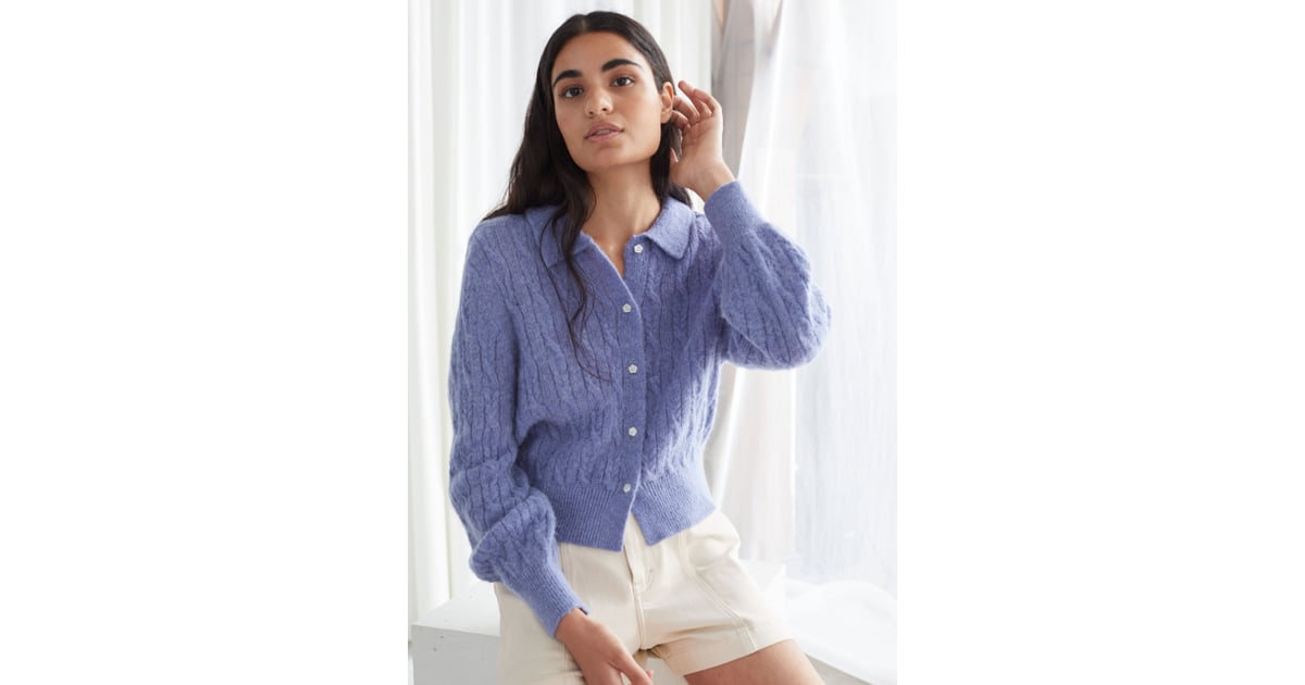 alpaca blend cable knit cardigan