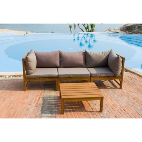 Safavieh Lynwood 4-Piece Wood Sectional Set
