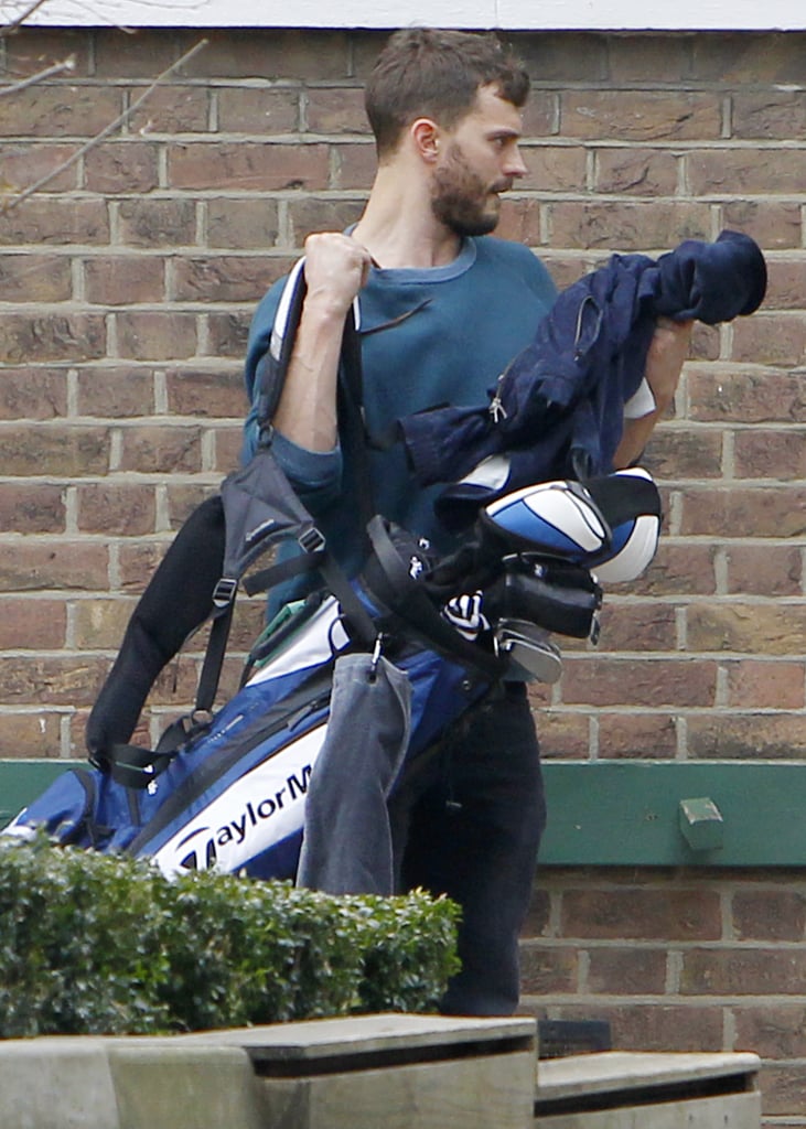 Jamie Dornan Getting Ready to Play Golf