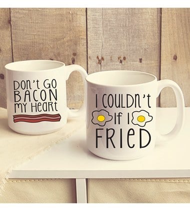 Cathy's Concepts Bacon and Eggs Ceramic Mugs (Set of 2) ($49)