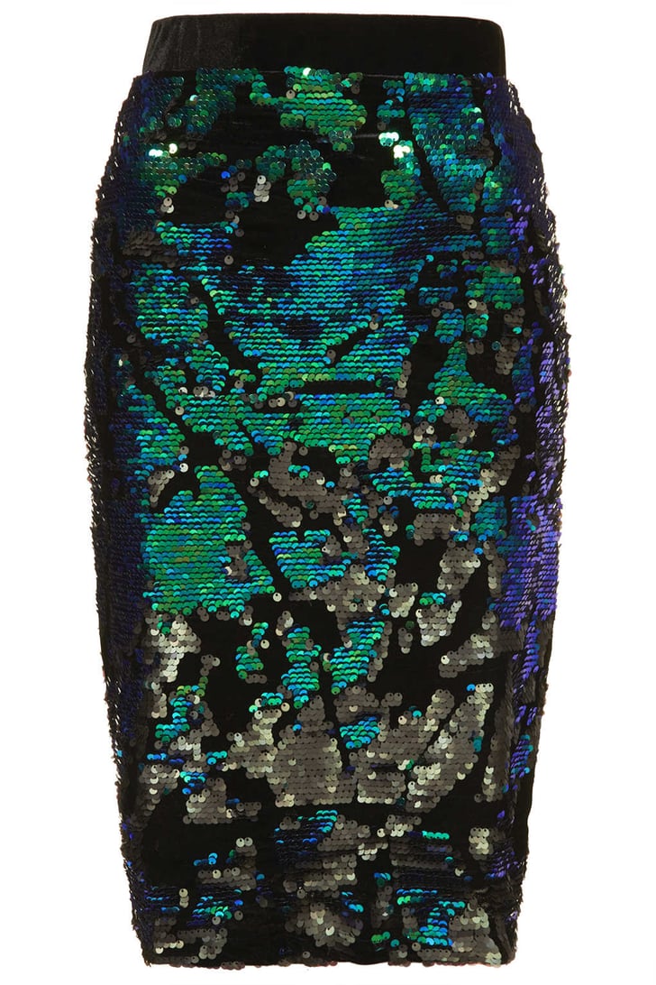 Topshop Velvet Sequin Pencil Skirt ($84) | New Year's Resolutions For ...