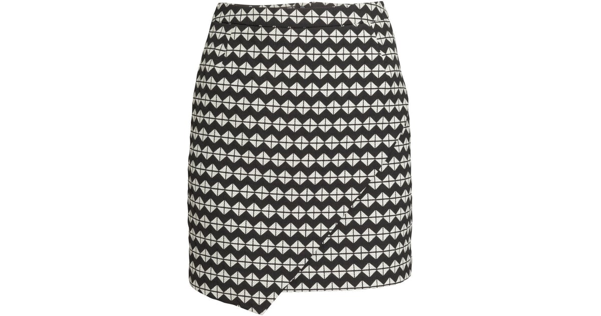 H&M Wrap-front Skirt - Black/white patterned - Ladies ($35) | Wrap ...
