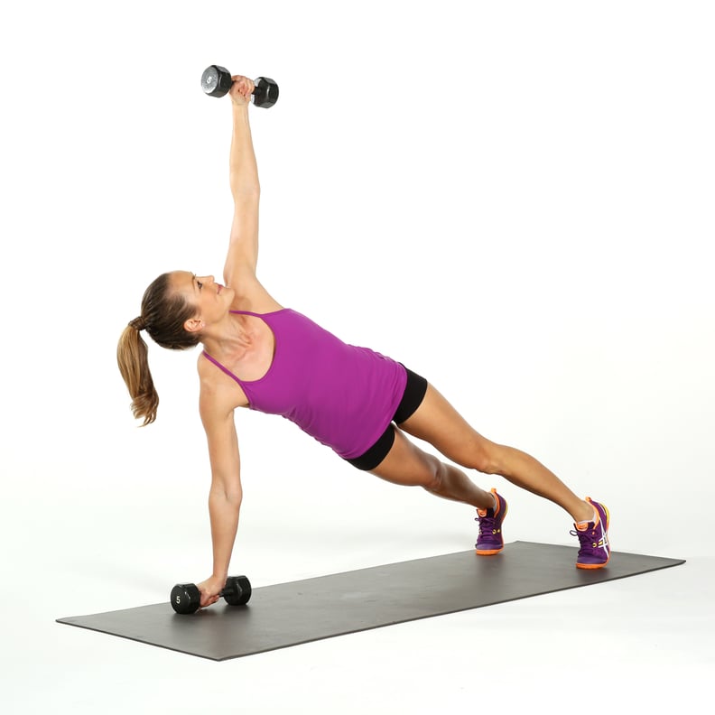 Ab Exercise With Dumbbells: Plank Rotation